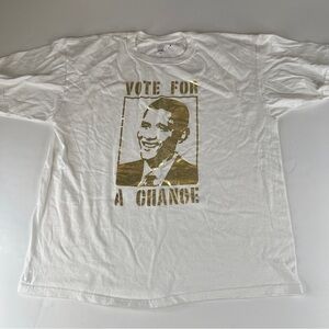 Obama 2008 T Shirt Vote For A Change Gold Size 2XL